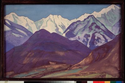 Kuluta (Kulun laakso, Himalajan vuoristo) (Intia). Nicolas (Nicholas) Roerichin (1874-1947) teosten maalaus, tempera kankaalle tekijältä Nicholas Roerich