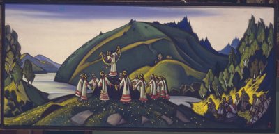 Lavastus I. Stravinskyn baletille The Rite of Spring Le Sacre du Printemps, 1945 tekijältä Nikolai Konstantinowitsch Roerich