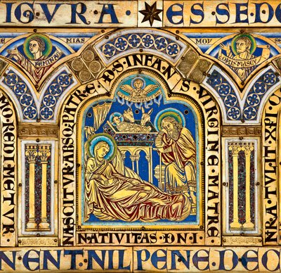 Verdunin alttari, jossa on raamatullisia kohtauksia. tekijältä Nicholas of Verdun