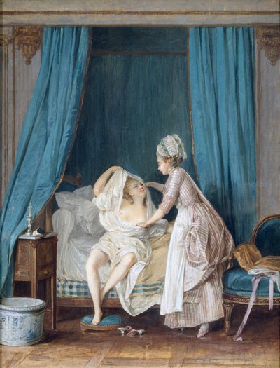 Lady nousee sängystä, 1776 tekijältä Niclas II Lafrensen