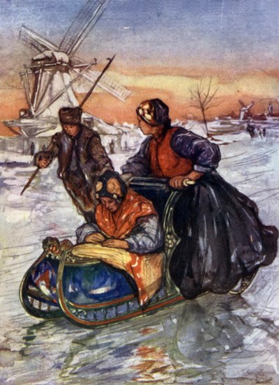 A Race on Skates (väri litho) tekijältä Nico Jungman