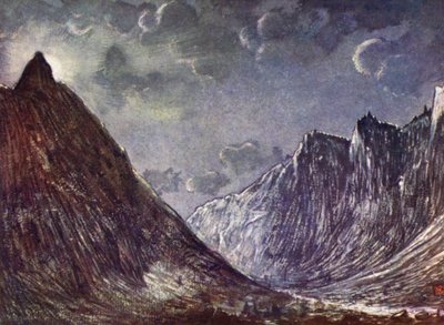 Norja: Romsdals Horn (väri litho) tekijältä Nico Jungman