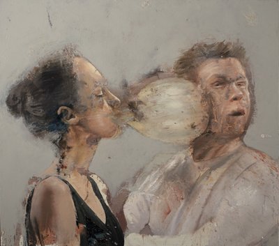 Bubble boxer girl II, 2022 (öljy kankaalle) tekijältä Nicola Pucci