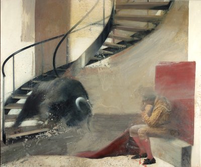 Porrashärkä ja härkätaistelija I, 2013 (öljy kankaalle) tekijältä Nicola Pucci