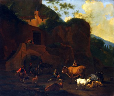 Talonpojat ja karja, 1600-luku tekijältä Nicolaes Berchem