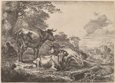 Lepäävät lehmät. tekijältä Nicolaes Berchem
