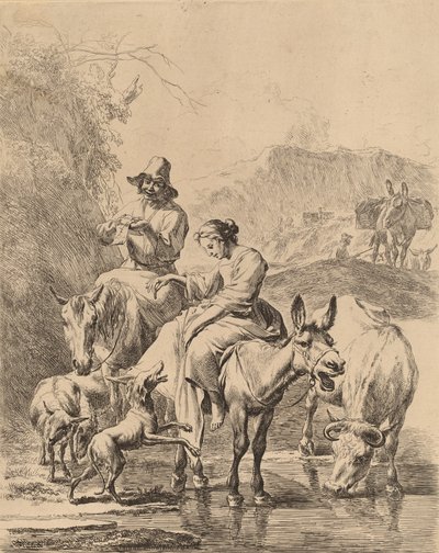 Paimentar aasilla. tekijältä Nicolaes Berchem