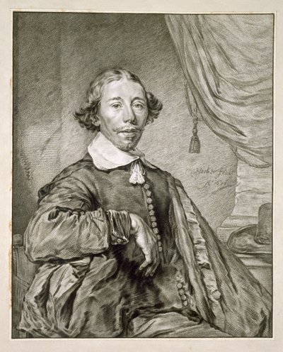 Miehen muotokuva, 1681 (litho) tekijältä Nicolaes Jansz Visscher