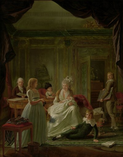 Muotokuva Aernout van Beeftinghistä, hänen vaimostaan Jacoba Maria Boonista ja heidän lapsistaan Aernout van Beeftingh (1759-1831) ensimmäisen vaimonsa Jacoba Maria Boonin (1760-1800) ja heidän lastensa kanssa tekijältä Nicolaes Muys