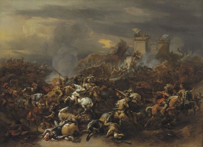 Aleksanteri Suuren taistelu kuningas Porusta vastaan tekijältä Nicolaes Pietersz. Berchem