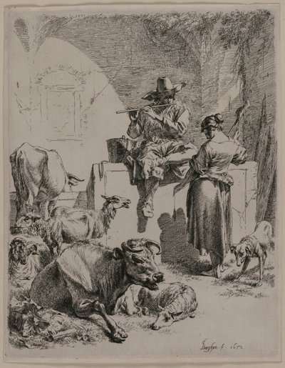 Putkipaimen, 1652. tekijältä Nicolaes Pietersz. Berchem