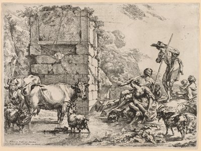 Kastelupaikka. tekijältä Nicolaes Pietersz. Berchem