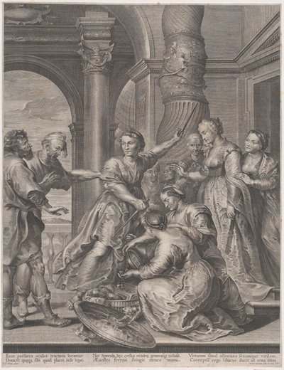 Akhilleus ja Lycomedeen tyttäret, n. 1620-26, n. 1620-26. tekijältä Nicolaes Ryckmans