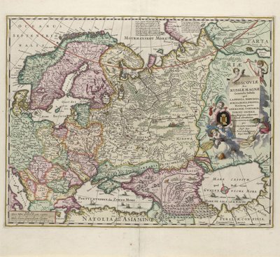 Venäjän kartta, 1600-luvun toinen puoli tekijältä Nicolaes Visscher