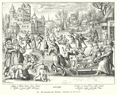 Talven iloja (kuparikaiverrus) tekijältä Nicolaes de (after) Bruyn