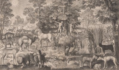 Aadam ja Eeva paratiisissa, 1631, 1631. tekijältä Nicolaes de Bruyn