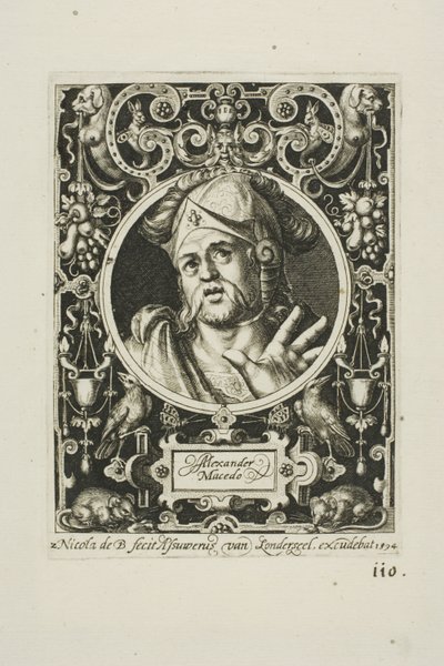 Aleksanteri Suuri, levy kaksi teoksesta The Nine Worthies (Yhdeksän kunniakasta). tekijältä Nicolaes de Bruyn