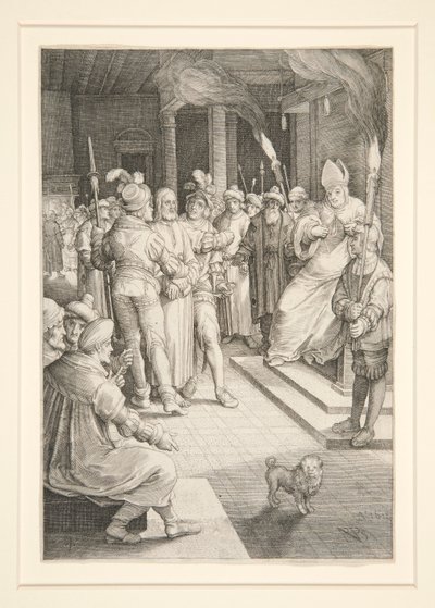 Kristus ennen Kaifasta (passion-sarja) tekijältä Nicolaes de Bruyn