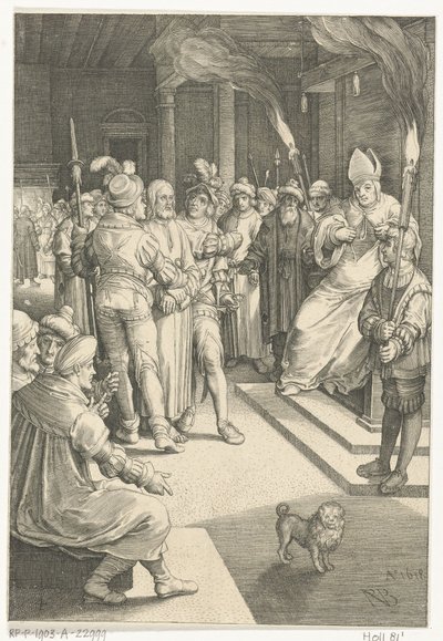 Kristus ennen Kaifasta The Passion (sarjan nimi) tekijältä Nicolaes de Bruyn