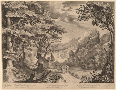 Opetuslapset matkalla Emmaukseen tekijältä Nicolaes de Bruyn, after Gillis van Coninxloo III