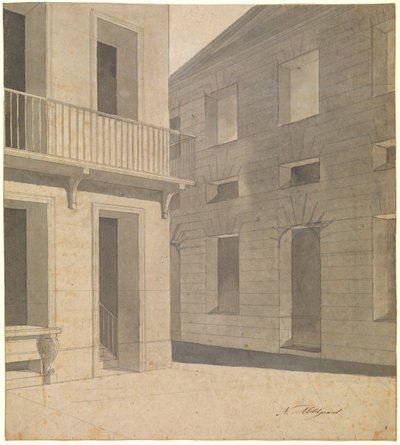 Escena de carrer antiga. Presumiblement un treball preparatori per a Terentsbildet amb l