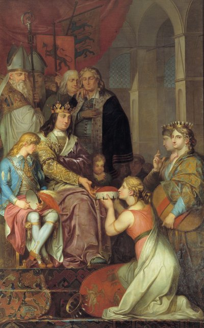 Christian I julisti Holsteinin herttuakunnaksi vuonna 1474, 1780. tekijältä Nicolai Abraham Abildgaard