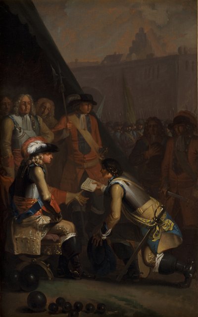 Magnus Stenbock luovuttaa Tønningin linnoituksen Frederick IV:lle vuonna 1714, 1785. tekijältä Nicolai Abraham Abildgaard