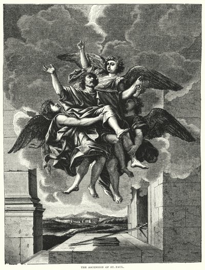 Pyhän Paavalin taivaaseenastuminen (kaiverrus) tekijältä Nicolas (after) Poussin