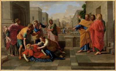 La mort de Saphire - Saphiren kuolema ... tekijältä Nicolas (attr.to) Poussin
