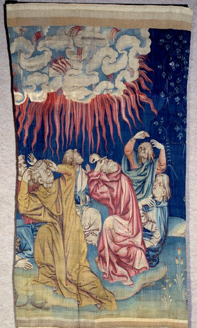 Ilmestyskirjan esirippu (1373 -1383): taivaan tuli (pimeys). Nicolas Bataillen kuvakudos (1330-1405) tekijältä Nicolas Bataille