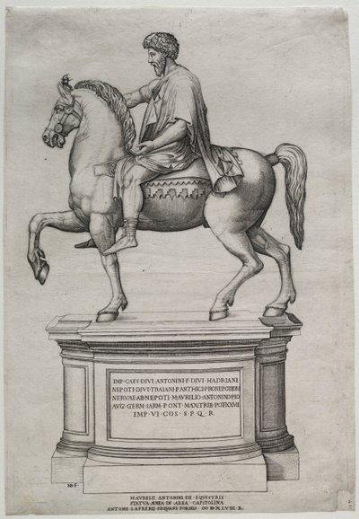 Marcus Aureliuksen ratsastuspatsas, 1548. tekijältä Nicolas Beatrizet