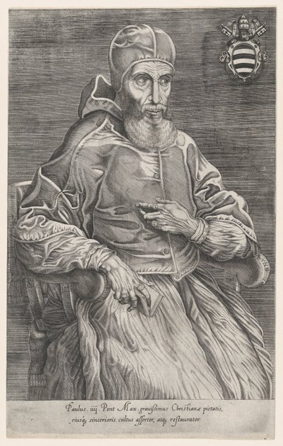 Paavi Paulus IV:n muotokuva, 1530-66, 1530-66. tekijältä Nicolas Beatrizet