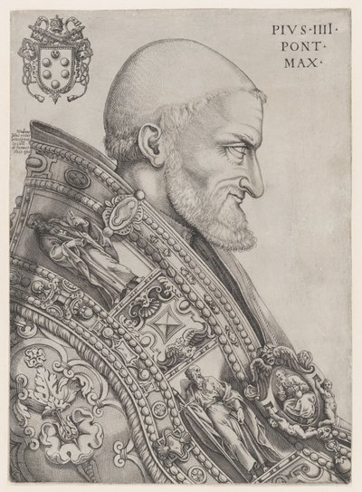 Paavi Pius IV:n muotokuva, 1500-luvun puoliväli, 1500-luvun puoliväli. tekijältä Nicolas Beatrizet