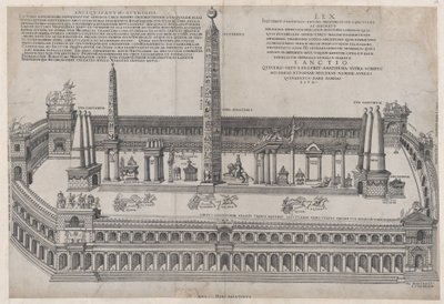 Rooman loiston peili: Circus Maximus, 1553, 1553. tekijältä Nicolas Beatrizet