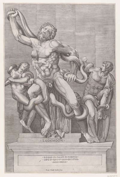 Rooman loiston peili: Laocoon, 1500-luku, 1500-luku. tekijältä Nicolas Beatrizet