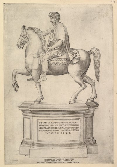 Rooman loiston peili: Marcus Aurelius, 1500-luku. tekijältä Nicolas Beatrizet