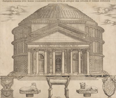 Rooman loiston peili: Pantheon, 1649, 1649. tekijältä Nicolas Beatrizet