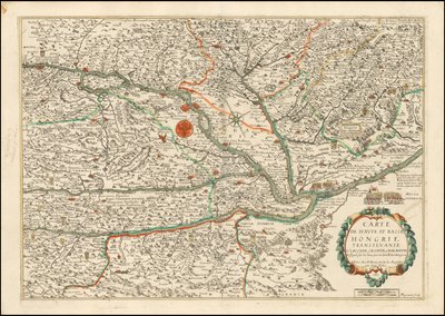 Nicolas Bereyn julkaisema vuoden 1663 kartta Ylä- ja Ala-Unkarista, Transilvaniasta, Sloveniasta, Kroatiasta ja Dalmatiasta. tekijältä Nicolas Berey