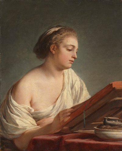 Nainen lukemassa, 1769. tekijältä Nicolas-Bernard Lepicie
