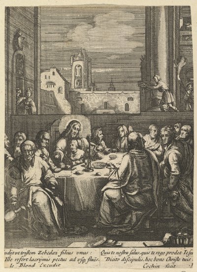 Viimeinen ehtoollinen, Kristuksen kärsimyksestä, 1600-luvun puoliväli. tekijältä Nicolas Cochin