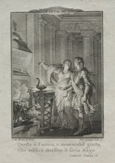 Merlinin luolassa, Taikuri, 1771. tekijältä Nicolas Delaunay