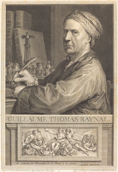 Guillaume Thomas Raynal tekijältä Nicolas Delaunay after Charles Nicolas Cochin II