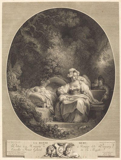 Hyvä äiti tekijältä Nicolas Delaunay after Jean Honoré Fragonard