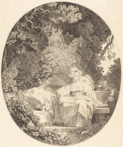 Hyvä äiti tekijältä Nicolas Delaunay after Jean Honoré Fragonard