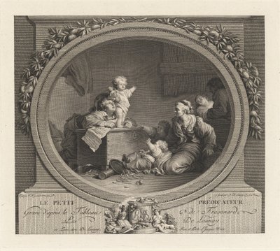 Pieni saarnaaja tekijältä Nicolas Delaunay after Jean Honoré Fragonard