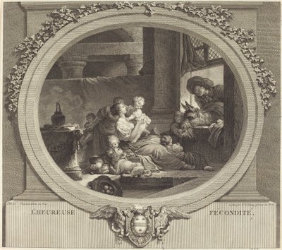 Onnellinen hedelmällisyys tekijältä Nicolas Delaunay after Jean Honoré Fragonard