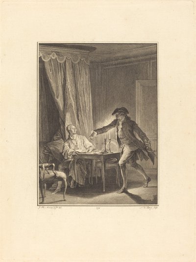 Ah! Nuori mies hyväntekijällesi tekijältä Nicolas Delaunay after Jean Michel Moreau
