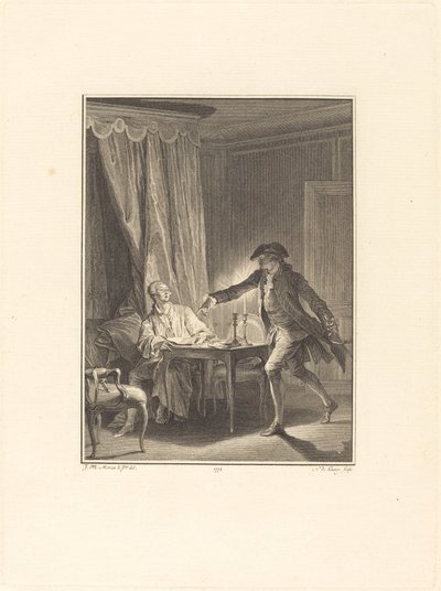 Ah! Nuori mies hyväntekijällesi tekijältä Nicolas Delaunay after Jean Michel Moreau