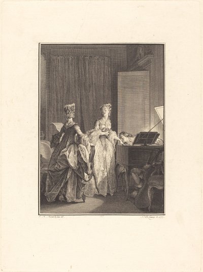 Hän antoi tälle kädelle suudelman, jonka tunsin sydämelläni tekijältä Nicolas Delaunay after Jean Michel Moreau