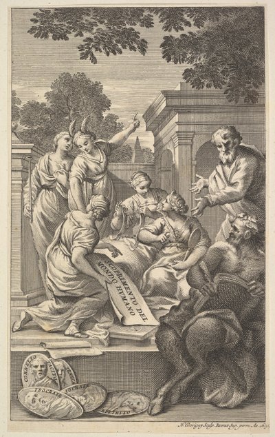 Allegorinen sävellys humanististen tieteiden kunniaksi, 1695. tekijältä Nicolas Dorigny